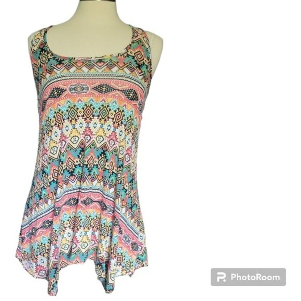 Colorful Tribal Boho Bobeau Tank Top - M